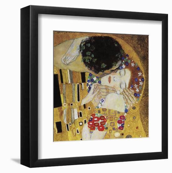 The Kiss (detail)-Gustav Klimt-Framed Art Print