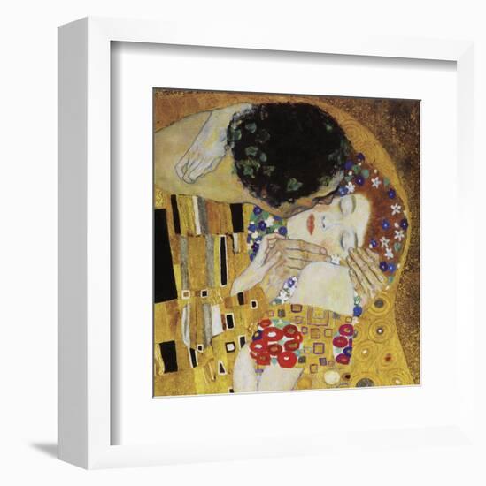 The Kiss (detail)-Gustav Klimt-Framed Art Print