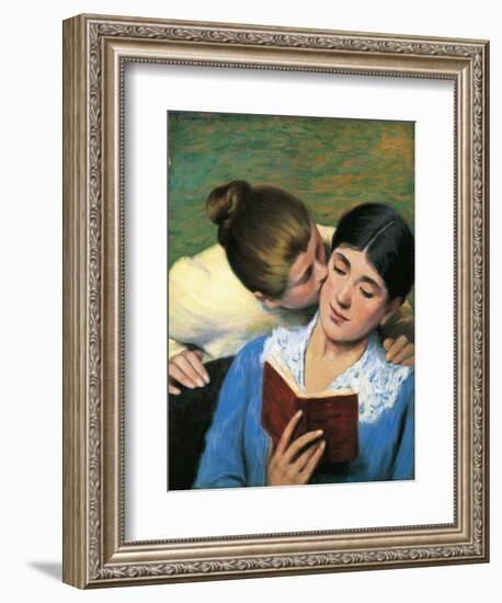 The Kiss, Interrupted Reading, 1893-Federico Zandomeneghi-Framed Giclee Print