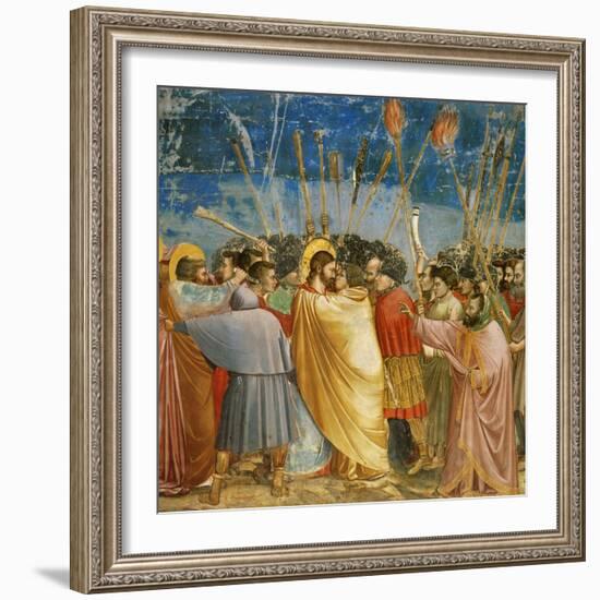 The Kiss of Judas, Mural-Giotto di Bondone-Framed Giclee Print