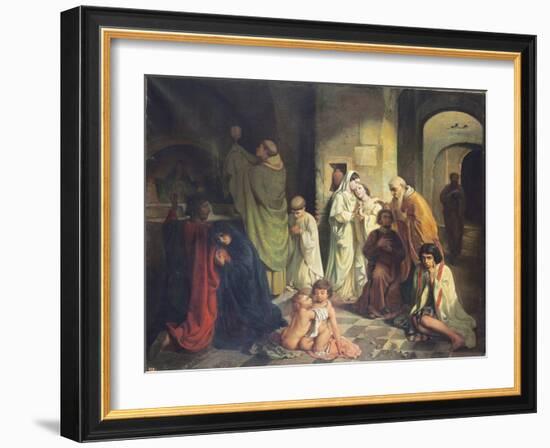 The Kiss of Peace in the Catacombs-Charles Louis Fredy de Coubertin-Framed Giclee Print