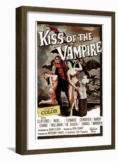 The Kiss of the Vampire, 1963-null-Framed Art Print