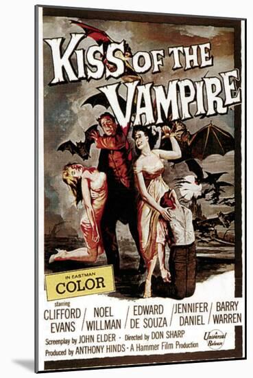 The Kiss of the Vampire, 1963-null-Mounted Art Print