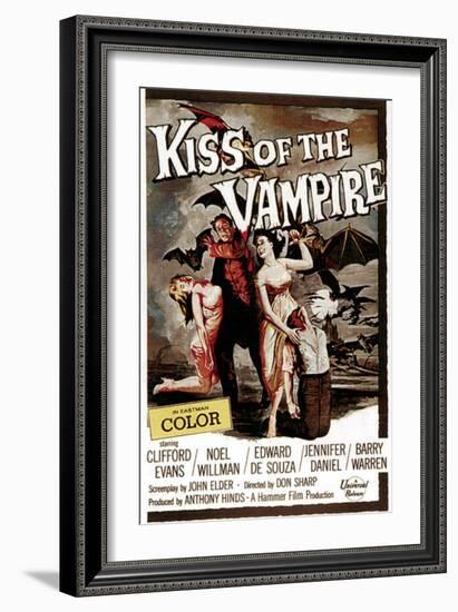 The Kiss of the Vampire, 1963-null-Framed Art Print