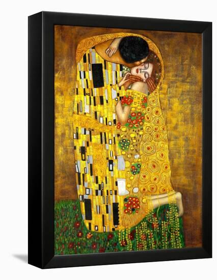 The Kiss-Gustav Klimt-Framed Stretched Canvas