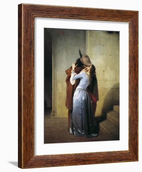 The Kiss-Francesco Hayez-Framed Art Print
