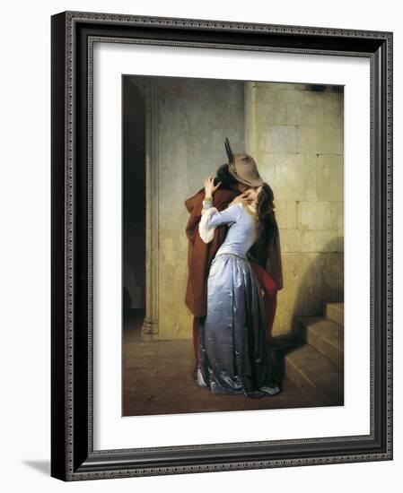 The Kiss-Francesco Hayez-Framed Art Print