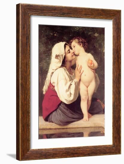 The Kiss-William Adolphe Bouguereau-Framed Art Print