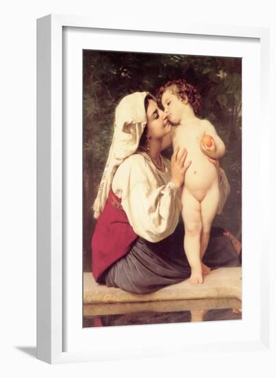 The Kiss-William Adolphe Bouguereau-Framed Art Print