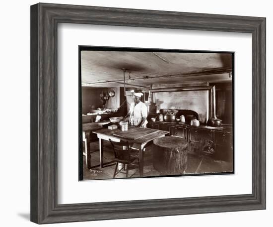 The Kitchen at Janer's Pavilion Hotel, Red Bank, New Jersey, 1903-Byron Company-Framed Giclee Print