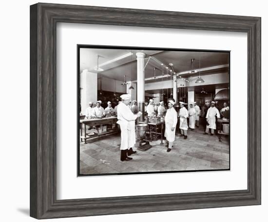 The Kitchen at the Hotel Manhattan, 1902-Byron Company-Framed Giclee Print