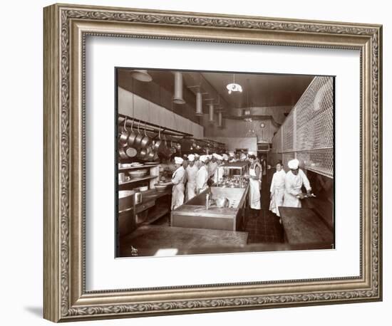 The Kitchen at the Philadelphia Ritz-Carlton Hotel, 1913-Byron Company-Framed Giclee Print