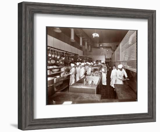 The Kitchen at the Philadelphia Ritz-Carlton Hotel, 1913-Byron Company-Framed Giclee Print