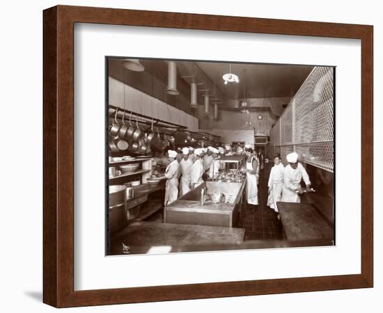 The Kitchen at the Philadelphia Ritz-Carlton Hotel, 1913-Byron Company-Framed Giclee Print