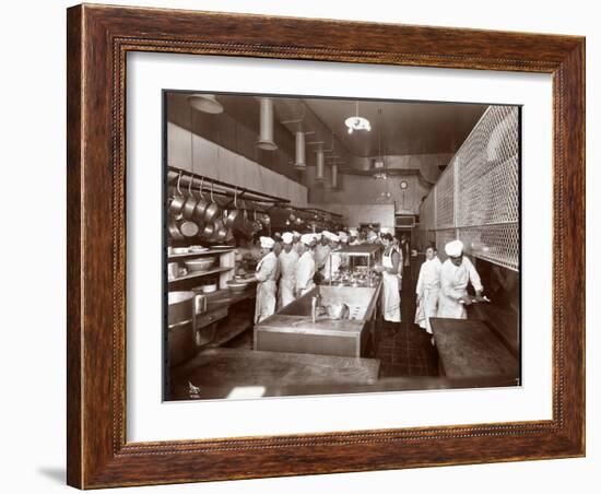 The Kitchen at the Philadelphia Ritz-Carlton Hotel, 1913-Byron Company-Framed Giclee Print