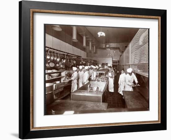 The Kitchen at the Philadelphia Ritz-Carlton Hotel, 1913-Byron Company-Framed Giclee Print