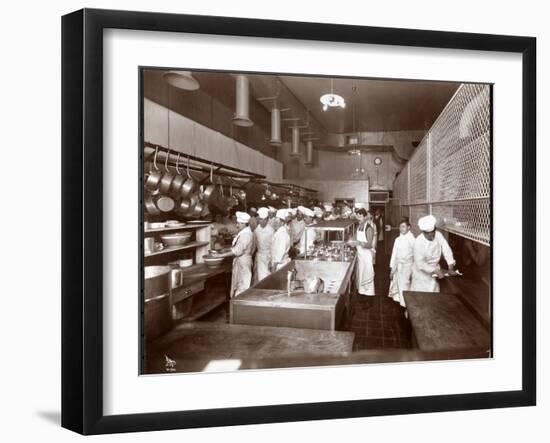 The Kitchen at the Philadelphia Ritz-Carlton Hotel, 1913-Byron Company-Framed Giclee Print