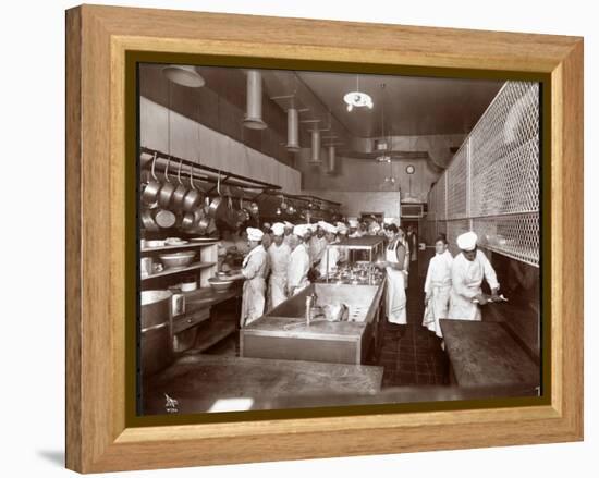 The Kitchen at the Philadelphia Ritz-Carlton Hotel, 1913-Byron Company-Framed Premier Image Canvas