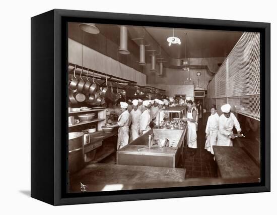 The Kitchen at the Philadelphia Ritz-Carlton Hotel, 1913-Byron Company-Framed Premier Image Canvas