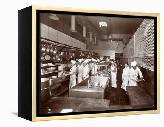 The Kitchen at the Philadelphia Ritz-Carlton Hotel, 1913-Byron Company-Framed Premier Image Canvas