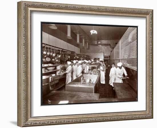 The Kitchen at the Philadelphia Ritz-Carlton Hotel, 1913-Byron Company-Framed Giclee Print