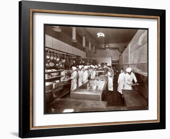 The Kitchen at the Philadelphia Ritz-Carlton Hotel, 1913-Byron Company-Framed Giclee Print