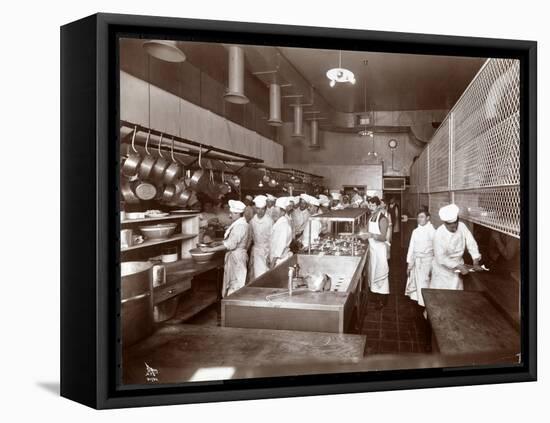 The Kitchen at the Philadelphia Ritz-Carlton Hotel, 1913-Byron Company-Framed Premier Image Canvas