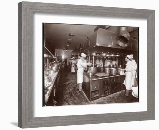 The Kitchen at the Ritz-Carlton Hotel, c.1910-11-Byron Company-Framed Giclee Print