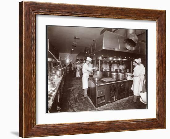 The Kitchen at the Ritz-Carlton Hotel, c.1910-11-Byron Company-Framed Giclee Print