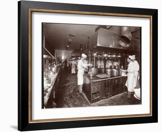 The Kitchen at the Ritz-Carlton Hotel, c.1910-11-Byron Company-Framed Giclee Print