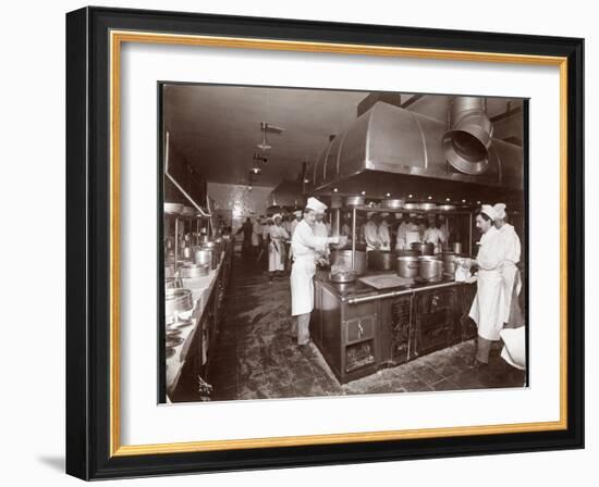 The Kitchen at the Ritz-Carlton Hotel, c.1910-11-Byron Company-Framed Giclee Print