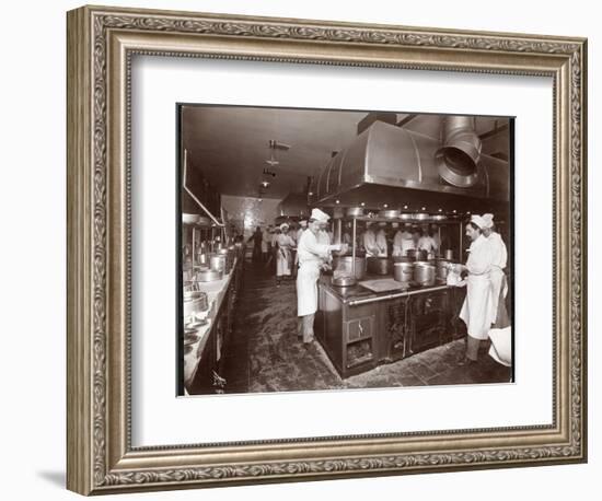 The Kitchen at the Ritz-Carlton Hotel, c.1910-11-Byron Company-Framed Giclee Print