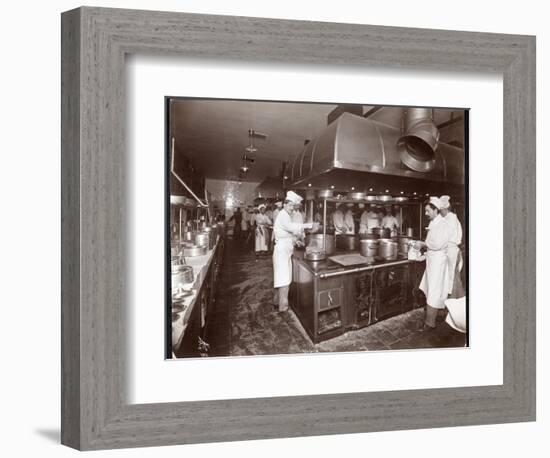 The Kitchen at the Ritz-Carlton Hotel, c.1910-11-Byron Company-Framed Giclee Print