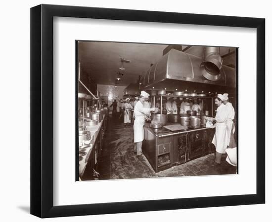 The Kitchen at the Ritz-Carlton Hotel, c.1910-11-Byron Company-Framed Giclee Print