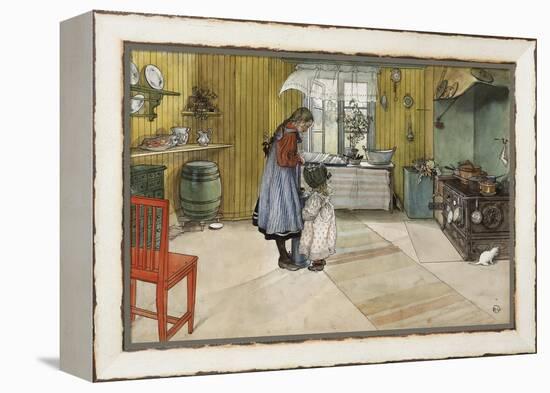 The Kitchen, from 'A Home' Series, c.1895-Carl Larsson-Framed Premier Image Canvas