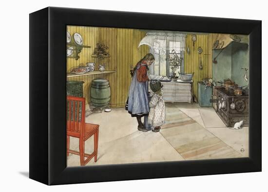 The Kitchen, from 'A Home' Series, c.1895-Carl Larsson-Framed Premier Image Canvas