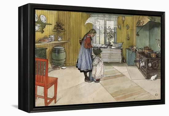 The Kitchen, from 'A Home' Series, c.1895-Carl Larsson-Framed Premier Image Canvas