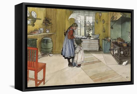 The Kitchen, from 'A Home' Series, c.1895-Carl Larsson-Framed Premier Image Canvas