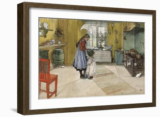 The Kitchen, from 'A Home' Series, c.1895-Carl Larsson-Framed Giclee Print