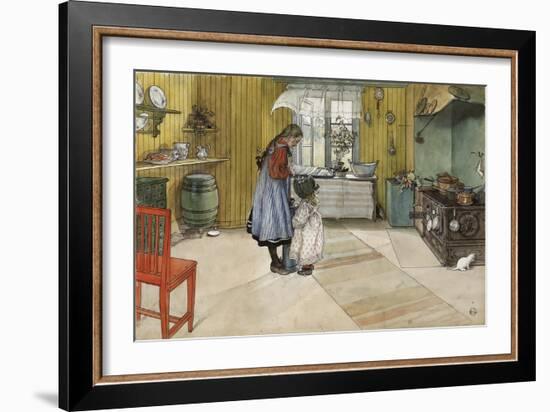 The Kitchen, from 'A Home' Series, c.1895-Carl Larsson-Framed Giclee Print