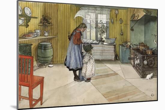 The Kitchen, from 'A Home' Series, c.1895-Carl Larsson-Mounted Giclee Print