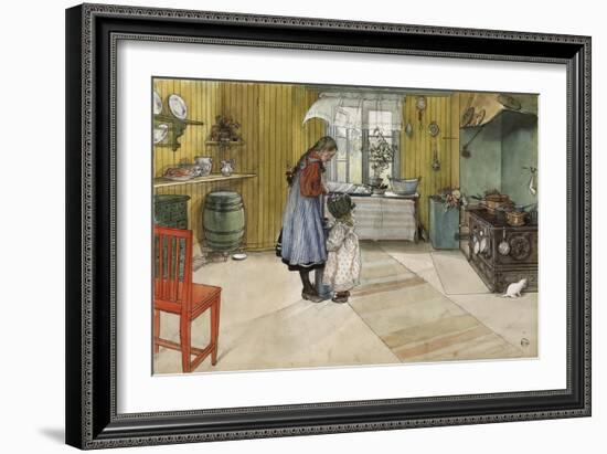 The Kitchen, from 'A Home' Series, c.1895-Carl Larsson-Framed Giclee Print