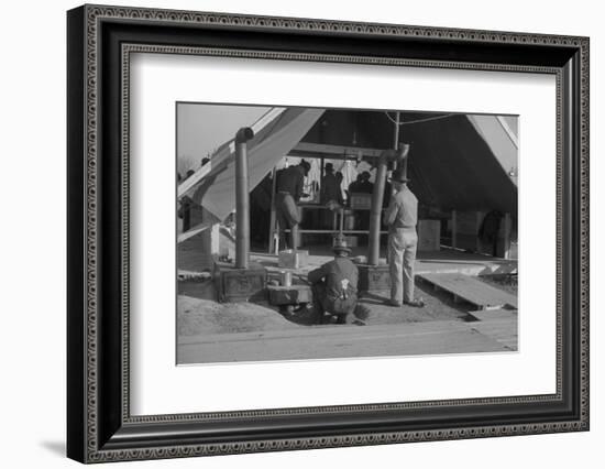 The kitchen in the camp for white flood refugees at Forrest City, Arkansas, 1937-Walker Evans-Framed Photographic Print