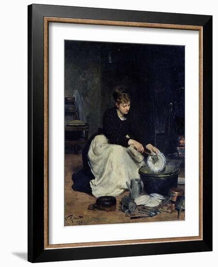 The Kitchen Maid Washing-Up-Victor Gabriel Gilbert-Framed Giclee Print