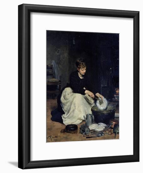 The Kitchen Maid Washing-Up-Victor Gabriel Gilbert-Framed Giclee Print