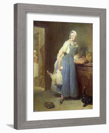 The Kitchen Maid with Provisions, 1739-Jean-Baptiste Simeon Chardin-Framed Giclee Print