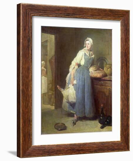 The Kitchen Maid with Provisions, 1739-Jean-Baptiste Simeon Chardin-Framed Giclee Print