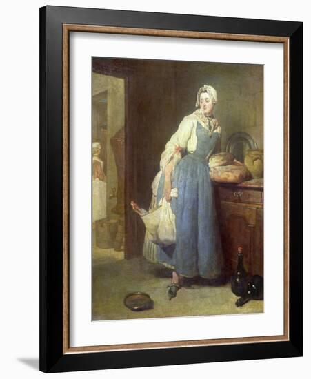 The Kitchen Maid with Provisions, 1739-Jean-Baptiste Simeon Chardin-Framed Giclee Print