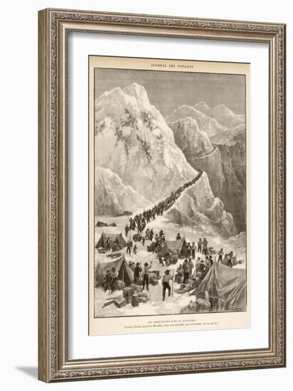 The Klondike Gold Rush, The Stream of Prospectors Making Their Way Across the Chilcot Pass-C. Clerice-Framed Art Print