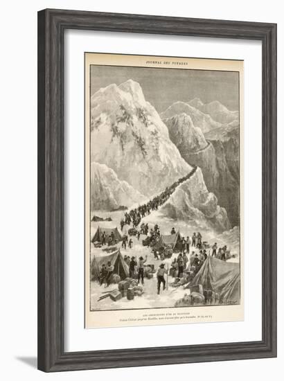 The Klondike Gold Rush, The Stream of Prospectors Making Their Way Across the Chilcot Pass-C. Clerice-Framed Art Print